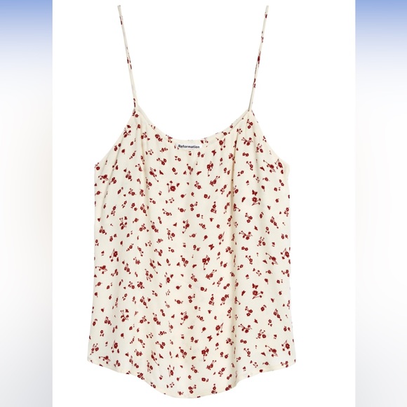 Reformation Tops - Reformation Atticus Camisole with Red Flowers